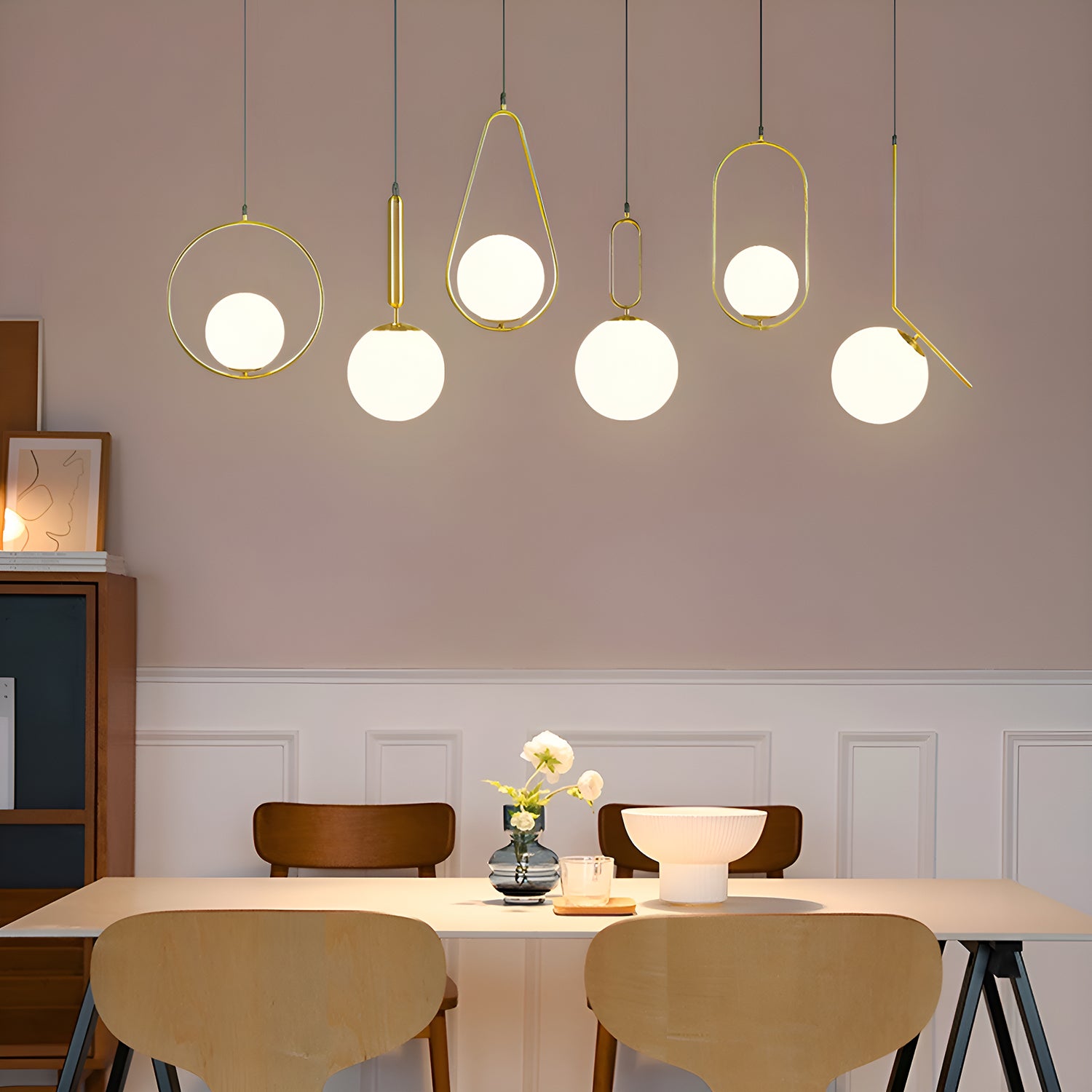 Round store hanging lights