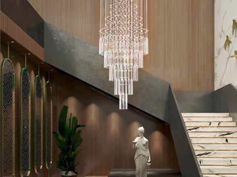 Stairs chandelier deals lights