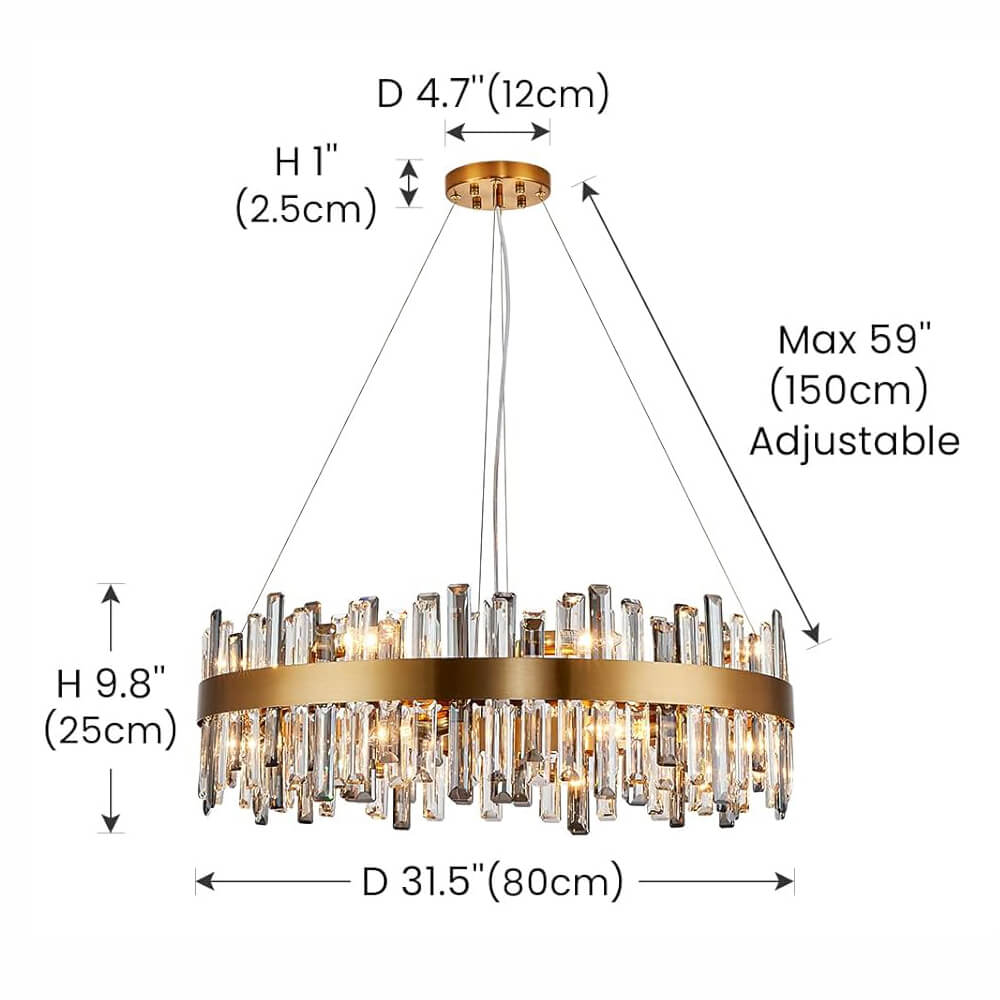 Alora Luxury Glod Crystal Chandelier