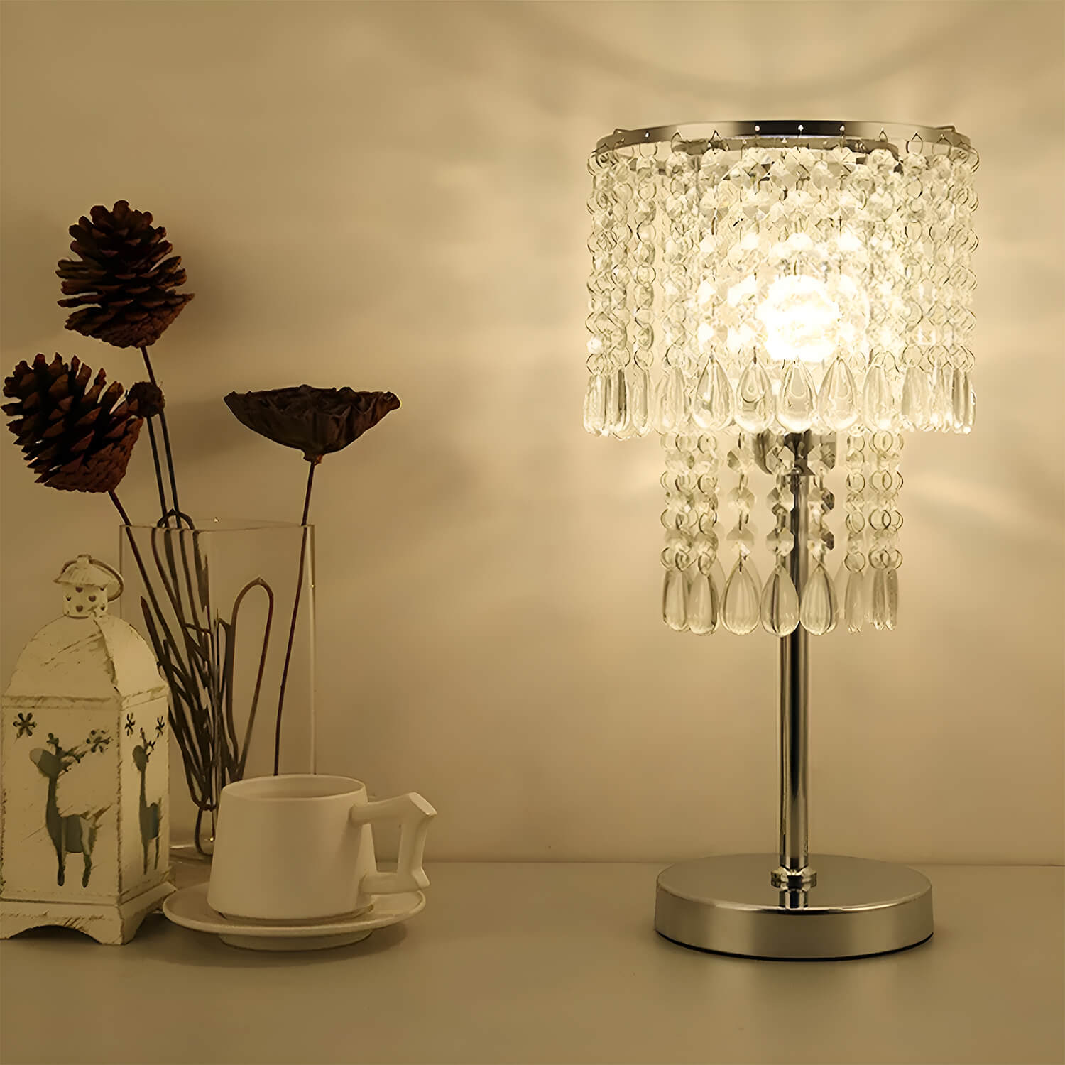 Crystal bedside table store lamp