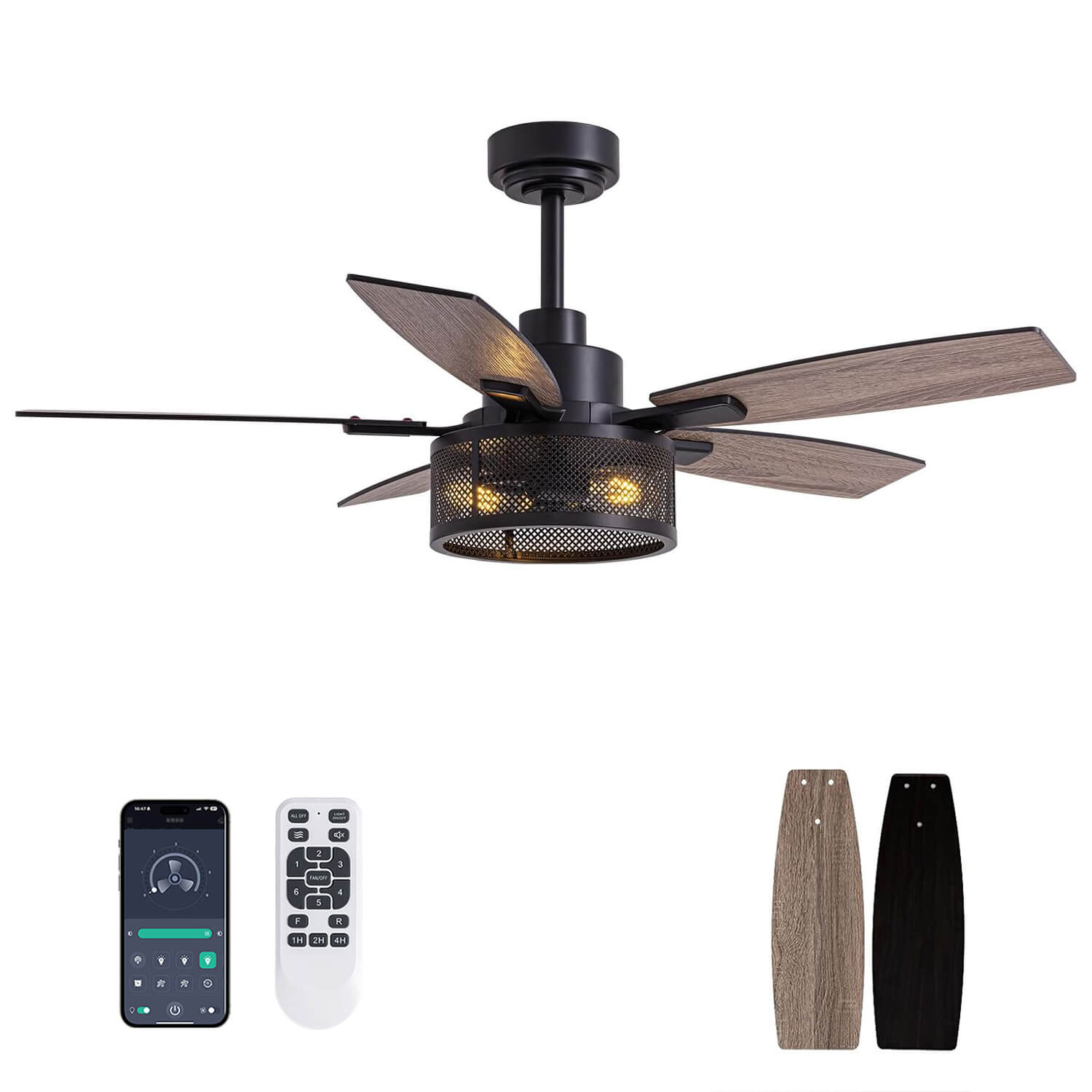 brise-46-farmhouse-rustic-black-cage-ceiling-fan-with-lights-remote-for-bedroom-living-room-main-1