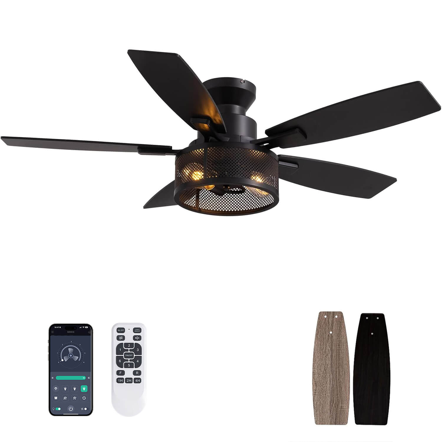 brise-46-farmhouse-rustic-black-cage-flush-mount-ceiling-fan-with-lights-remote-for-bedroom-living-room-main-1