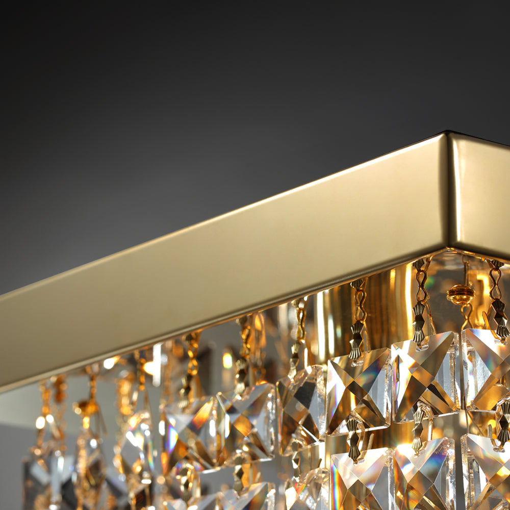 Ceiling Mount Rectangular Crystal Raindrop Chandelier-details-1 | Sofary Lighting