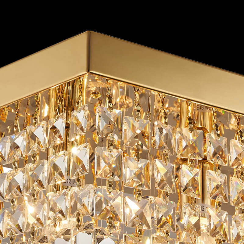 Ceiling Mount Rectangular Crystal Raindrop Chandelier-details-1 | Sofary Lighting