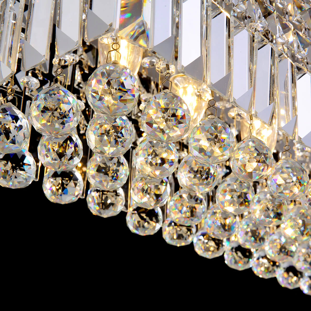 Ceiling Mount Rectangular Crystal Raindrop Chandelier-details-2 | Sofary Lighting