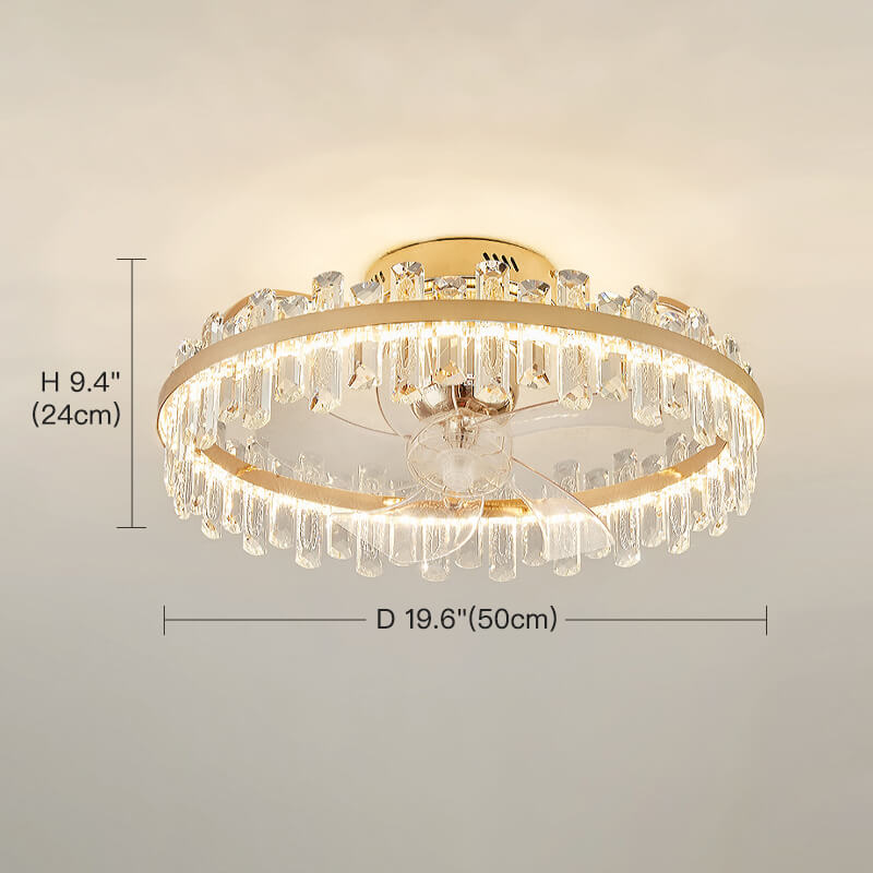 Crystal Ceiling Fan Oscillating Ceiling Fan Light bedroom-size | Sofary Lighting