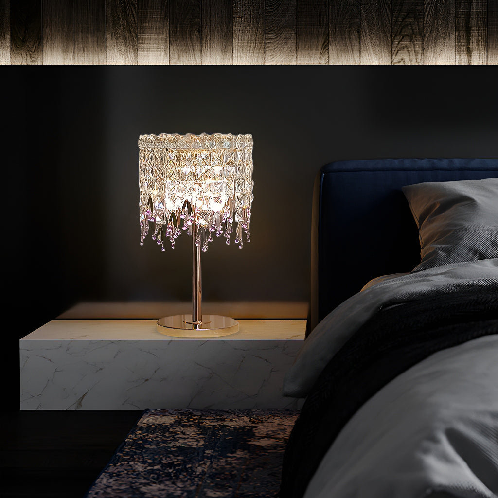 Elegant Vintage Crystal Cordless Touch Small Table Lamps