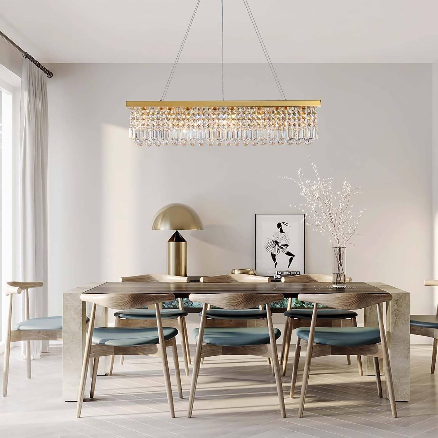 elandor-luxury-gold-brass-crystal-rectangle-linear-chandelier-dining-room