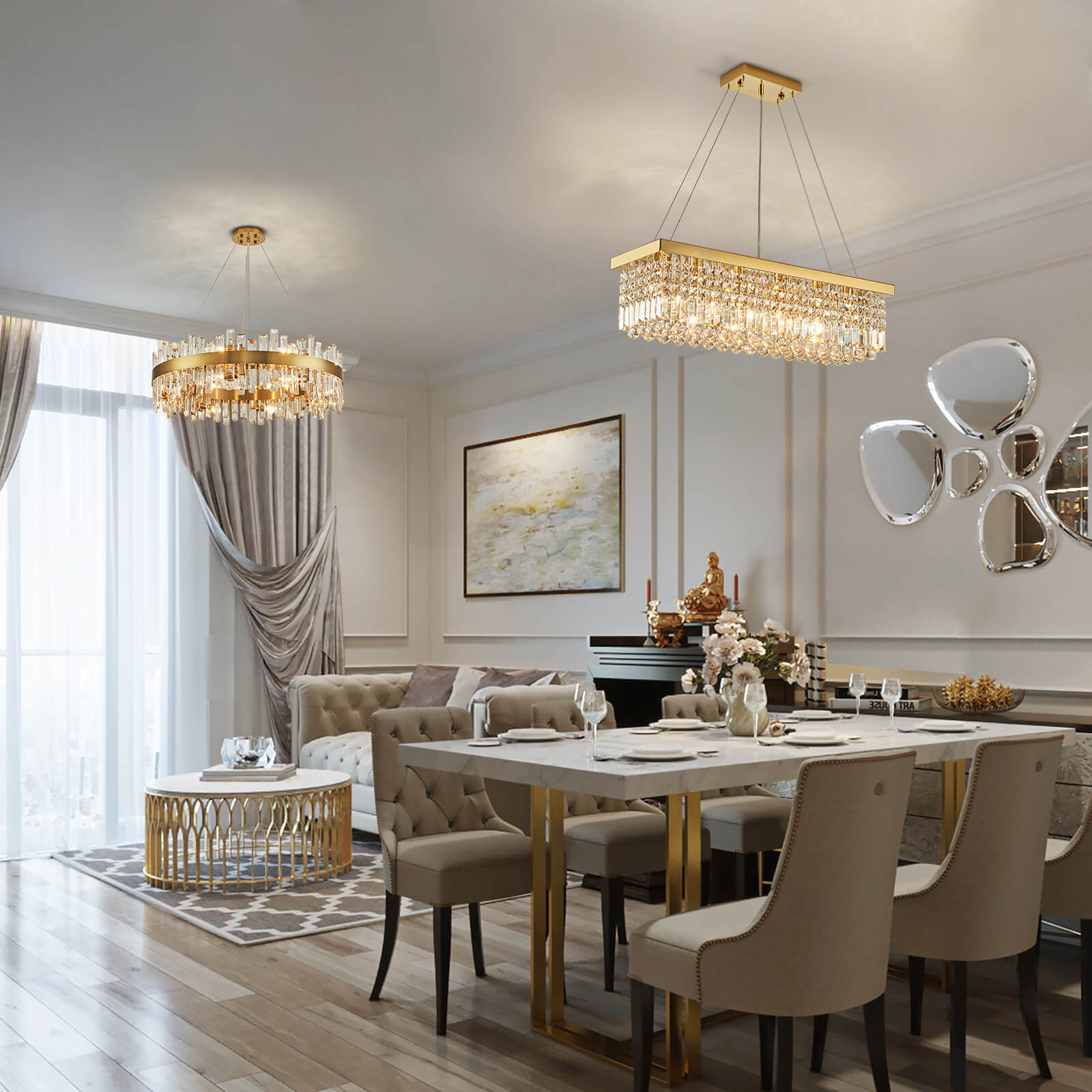 elandor-luxury-gold-brass-crystal-rectangle-linear-chandelier-dining-room