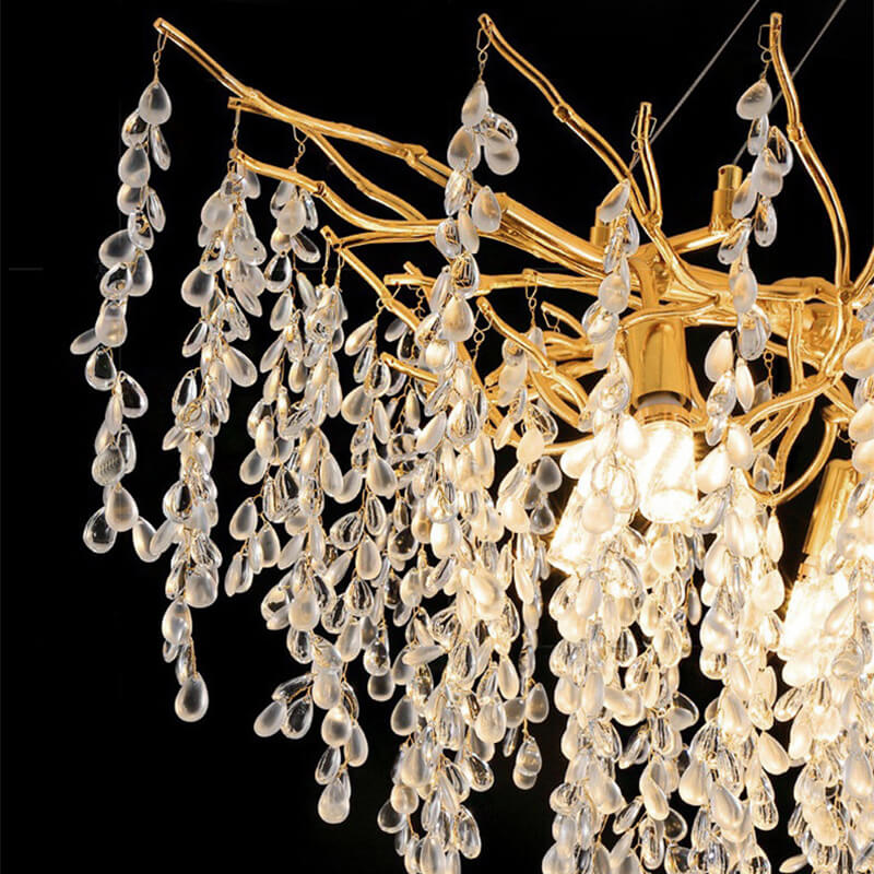 Elegant Luxury French Creative Branch Design with Tassel Crystals Chandelier- details-2 | Sofary Lighting