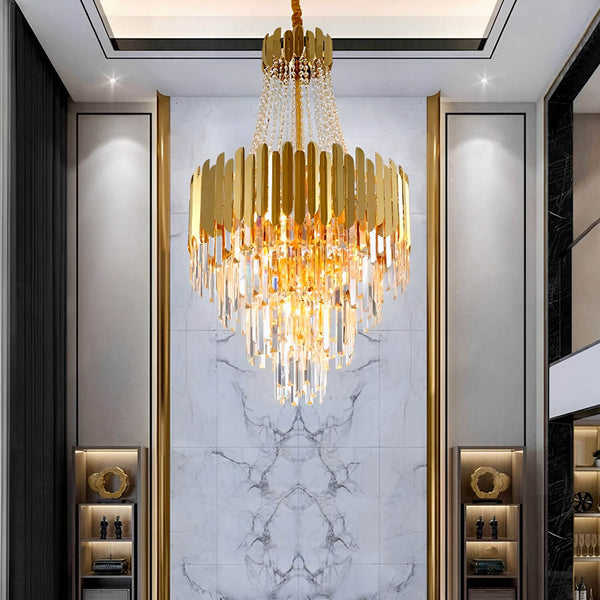 Golden Modern Luxury Crystal Chandelier- Sofary Lighting