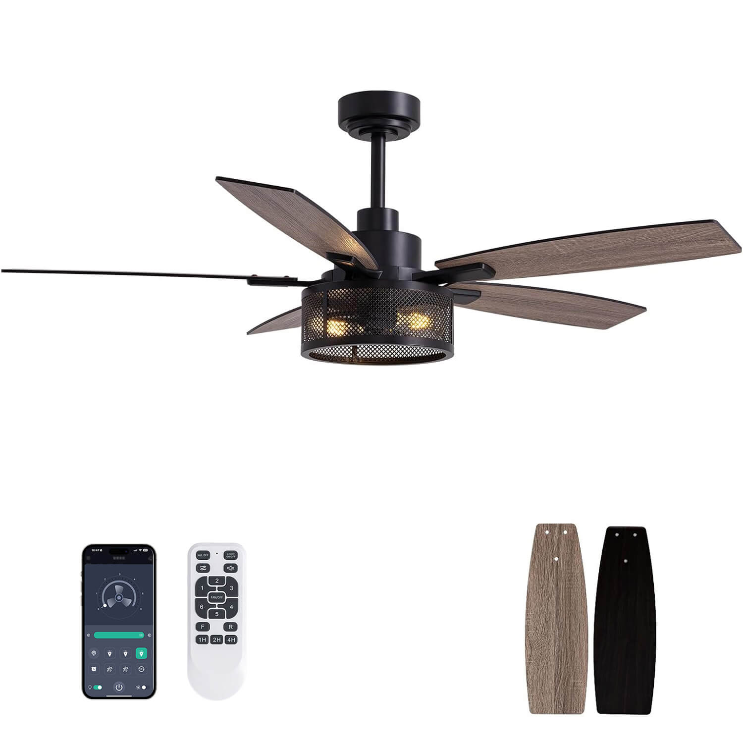 brise-52“-farmhouse-rustic-black-cage-ceiling-fan-with-lights-remote-included-ideal-for-bedroom-living-room-main-2