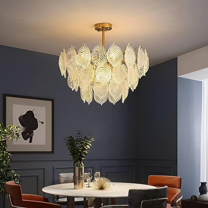 Leaf-Shape French-style Luxurious Crystal Chandelier - Modern Living Room-5 | Sofary Lighting