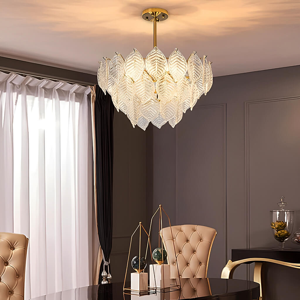 Leaf-Shape French-style Luxurious Crystal Chandelier - Modern Living Room-6 | Sofary Lighting