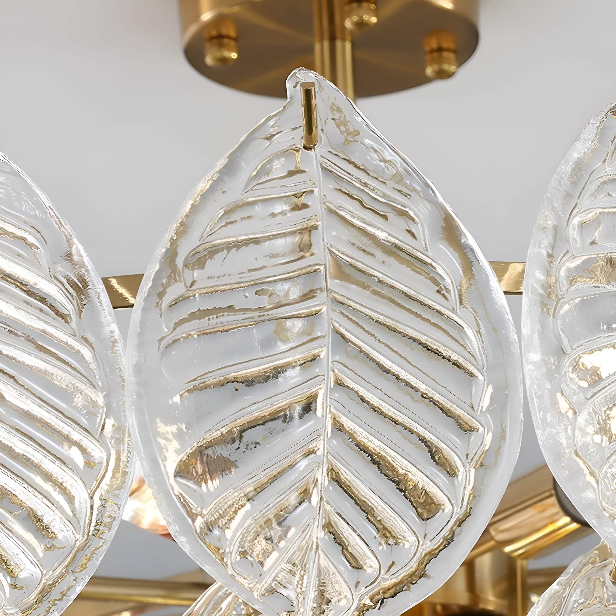  Leaf-Shape French-style Luxurious Crystal Chandelier - Modern Living Room-detail1 | Sofary Lighting