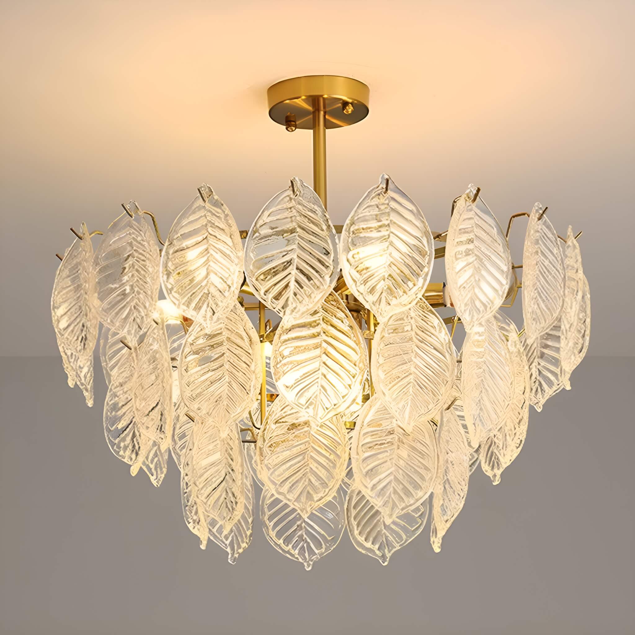  Leaf-Shape French-style Luxurious Crystal Chandelier - Modern Living Room-lighton | Sofary Lighting