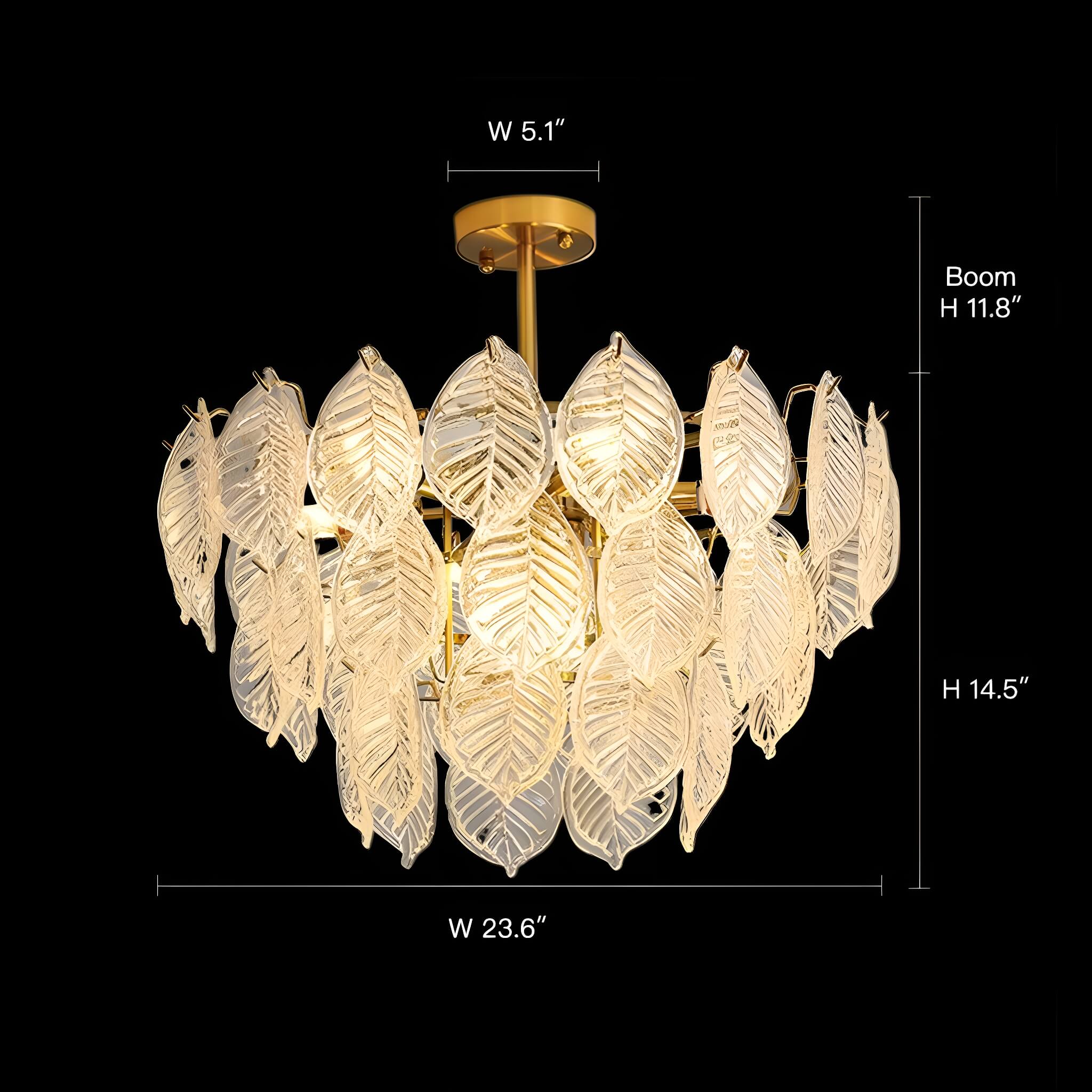  Leaf-Shape French-style Luxurious Crystal Chandelier - Modern Living Room-size | Sofary Lighting