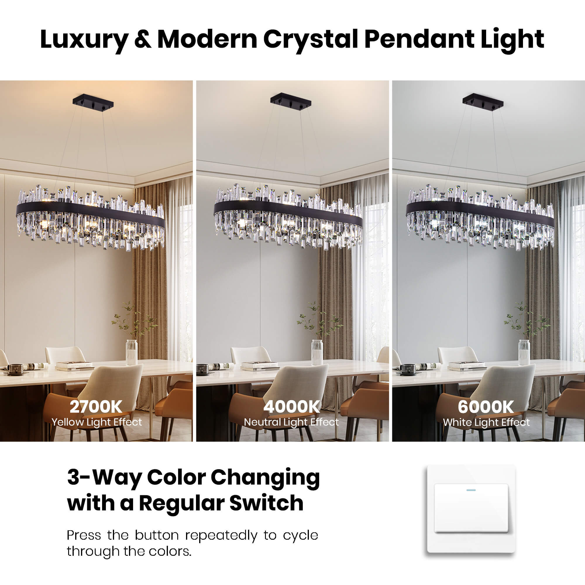 luxora-modern-black-brass-crystal-rectangular-chandelier-lighting-effect-7