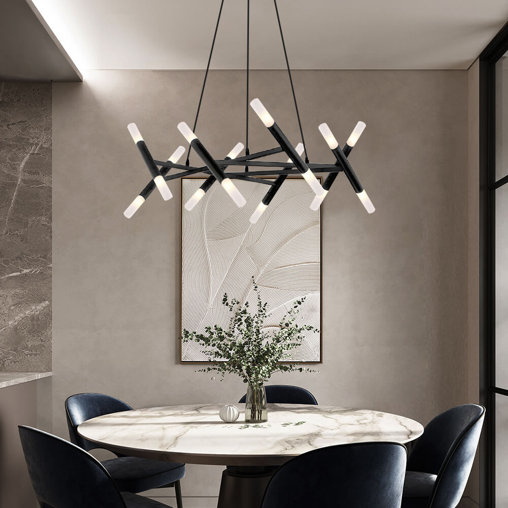 Mid Century Modern Polygonal Chandelier Living Room | Sofary Lighting