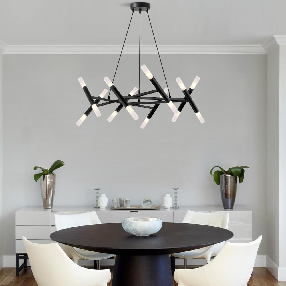 Mid Century Modern Polygonal Chandelier Living Room | Sofary Lighting