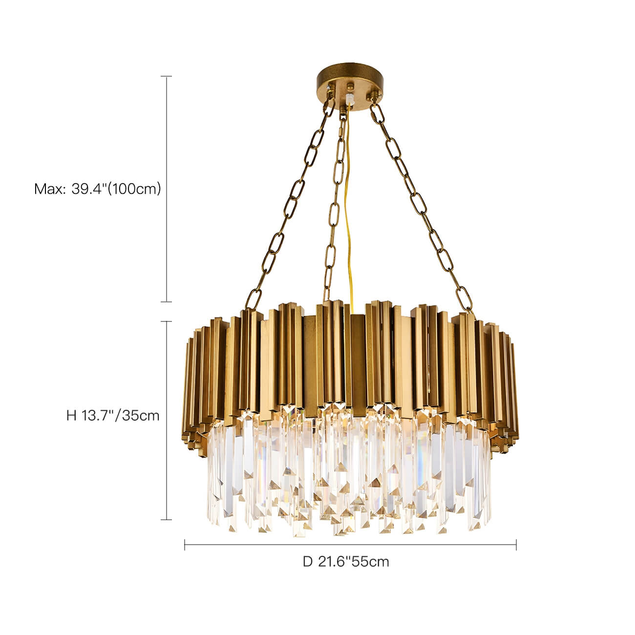 Modern Gold Luxury Crystal Large Chandeliers for Living Room and Bedroom