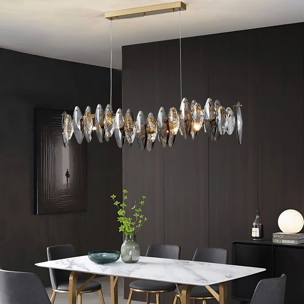 Modern Unique Wave Crystal Chandelier-diningroom-1 | Sofary Lighting