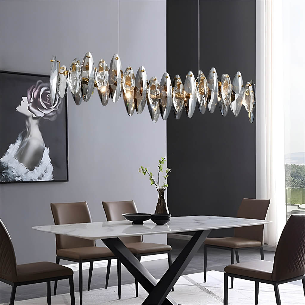 Modern Unique Wave Crystal Chandelier-diningroom-2 | Sofary Lighting