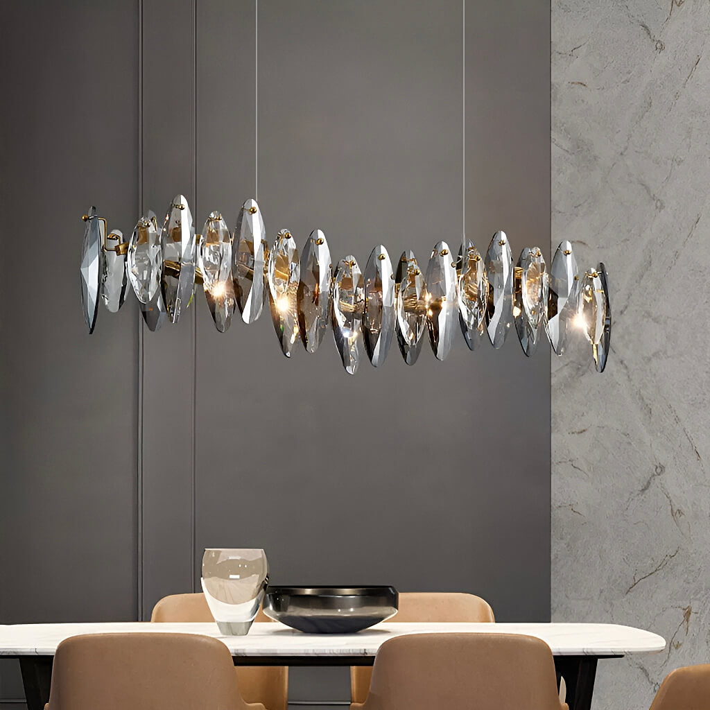 Modern Unique Wave Crystal Chandelier-diningroom-3 | Sofary Lighting