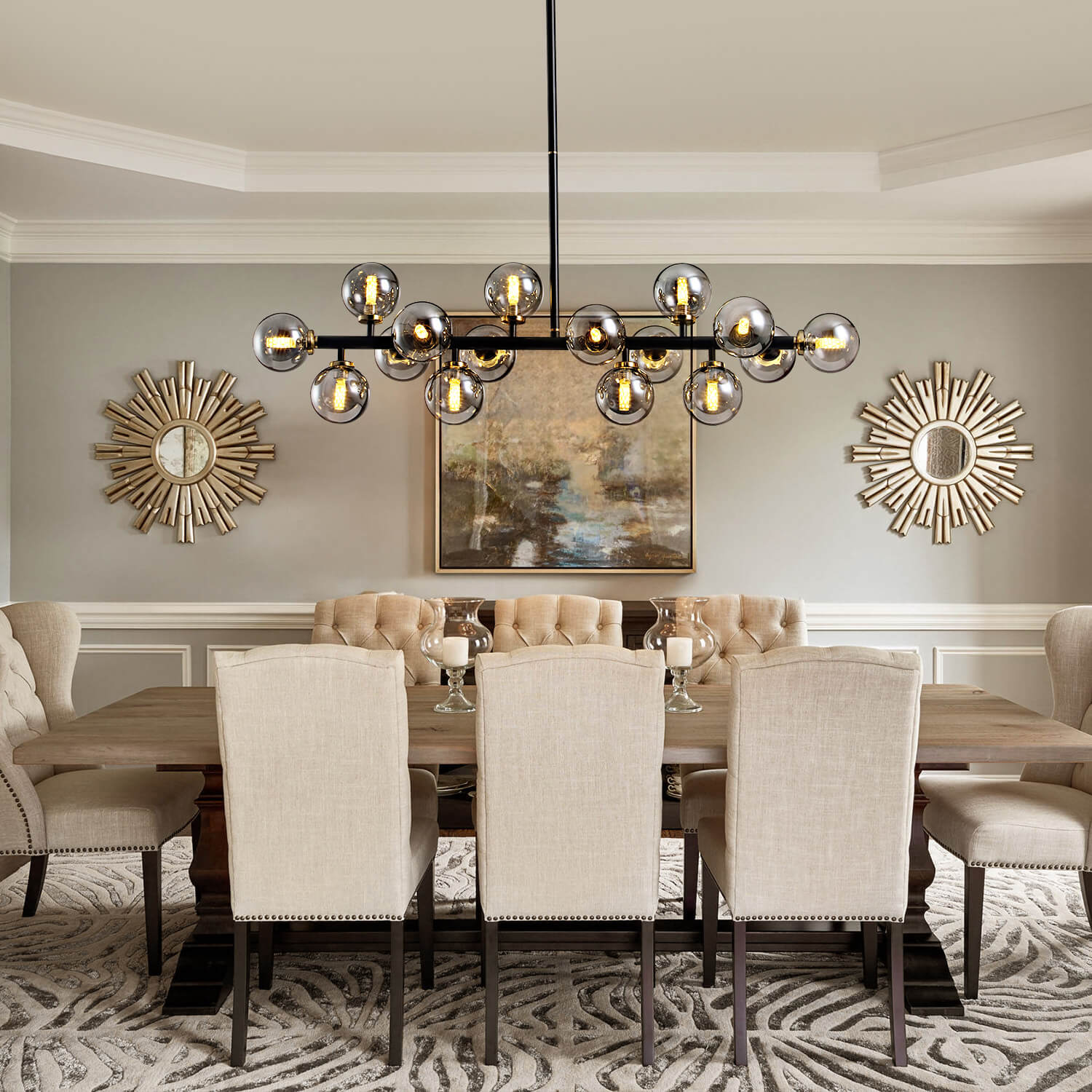 nebula-modern-gray-glass-bubble-linear-chandelier-dining-room-7