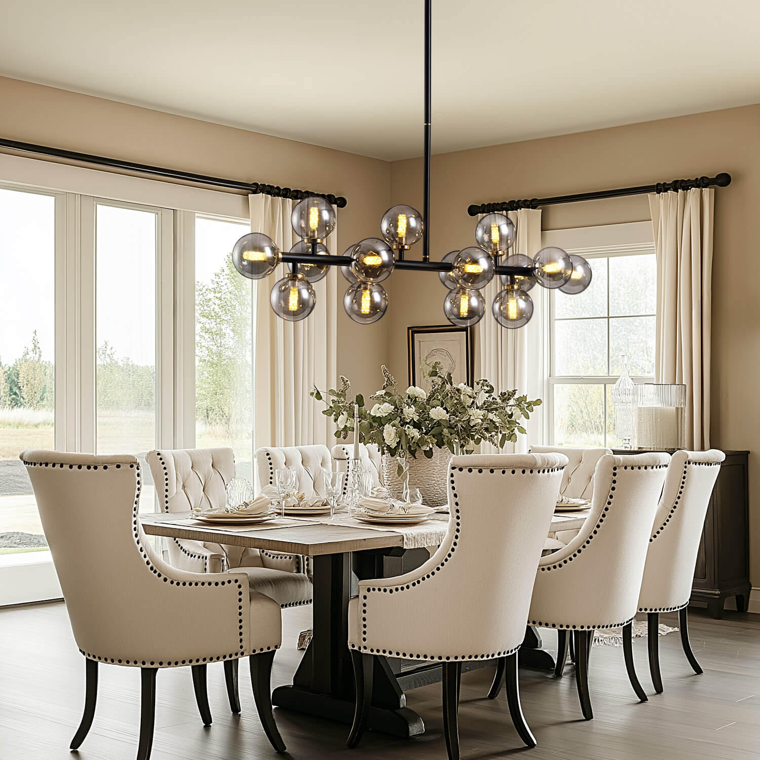 nebula-modern-gray-glass-bubble-linear-chandelier-dining-room-8