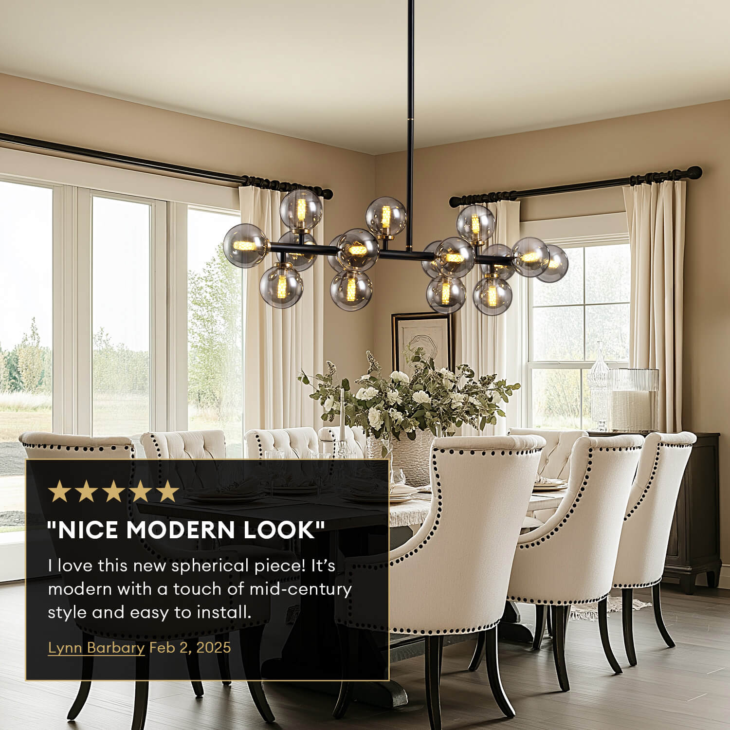 nebula-modern-gray-glass-bubble-linear-chandelier-dining-room-review