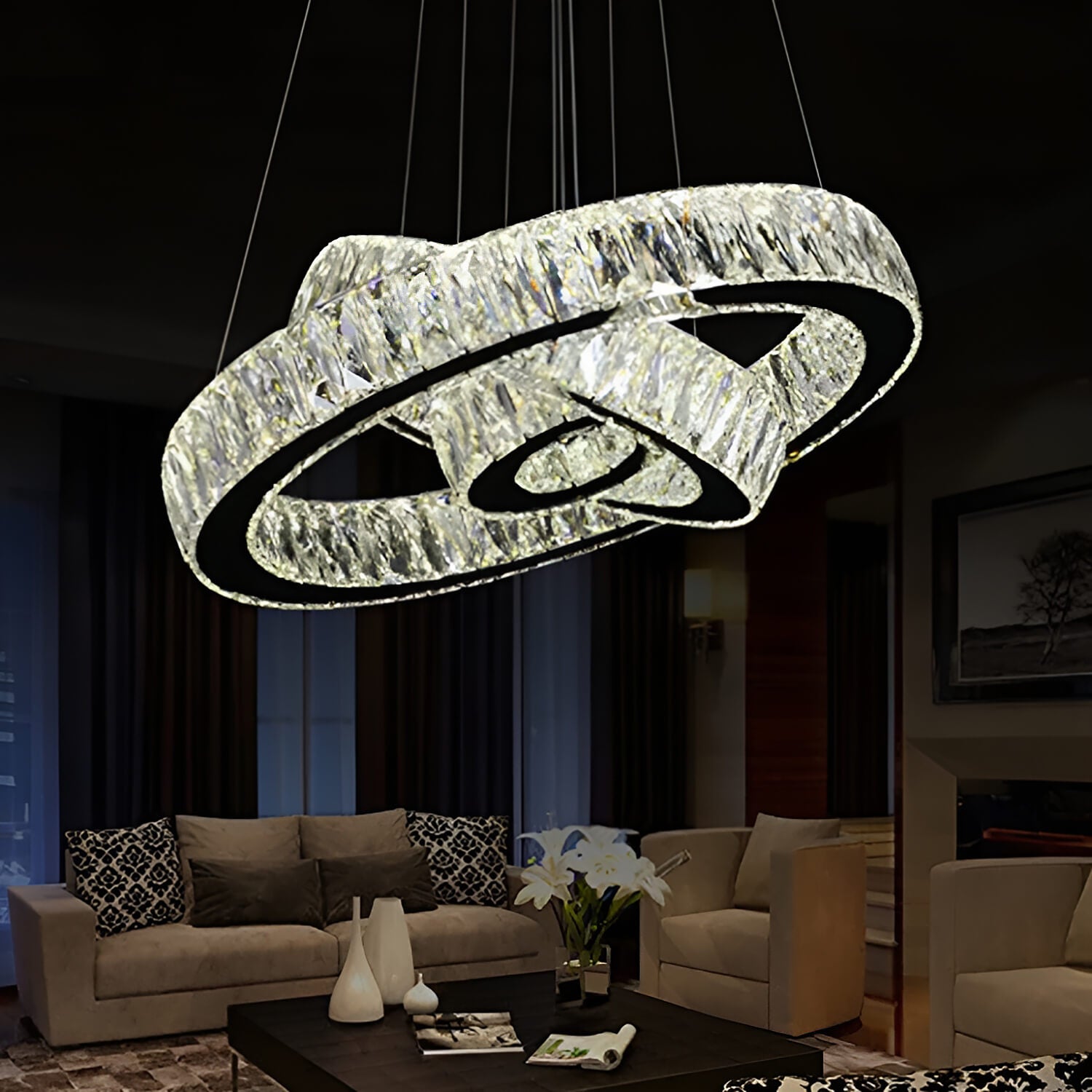 $98.00 - 616.00 Post Modern Rings Loft Chandelier Hotel Suspension Lamp  Light Gold Bronze Living Room O Shape Ring Lamp - KITCHEN LIGHTING DESIGN  IDEAS - LEDNEWS