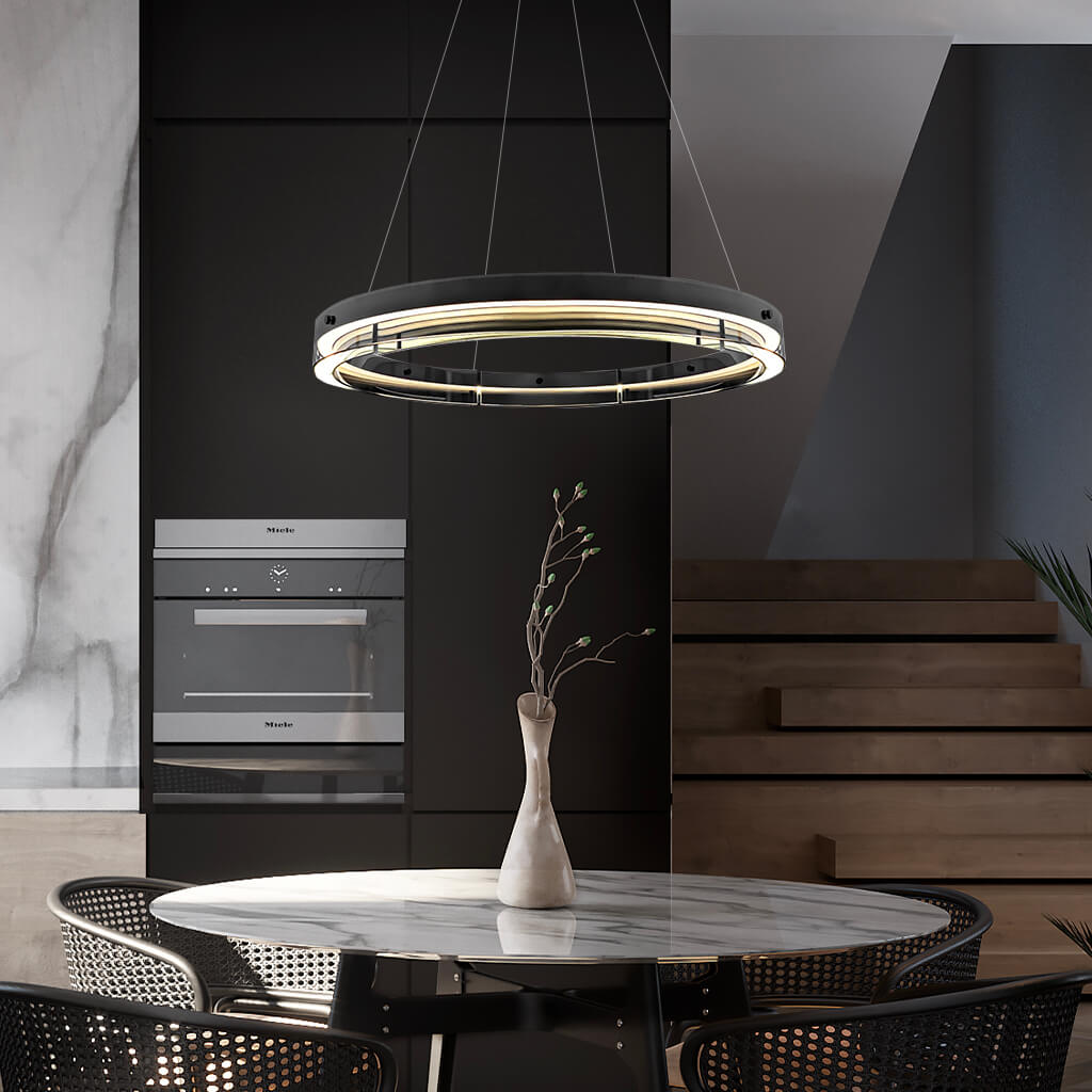 One Ring Modern LED Glass Circle Chandelier-3 | Sofary Lighting