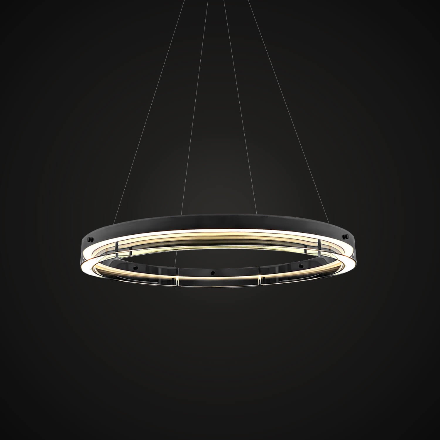 One Ring Modern LED Glass Circle Chandelier-frontview | Sofary Lighting