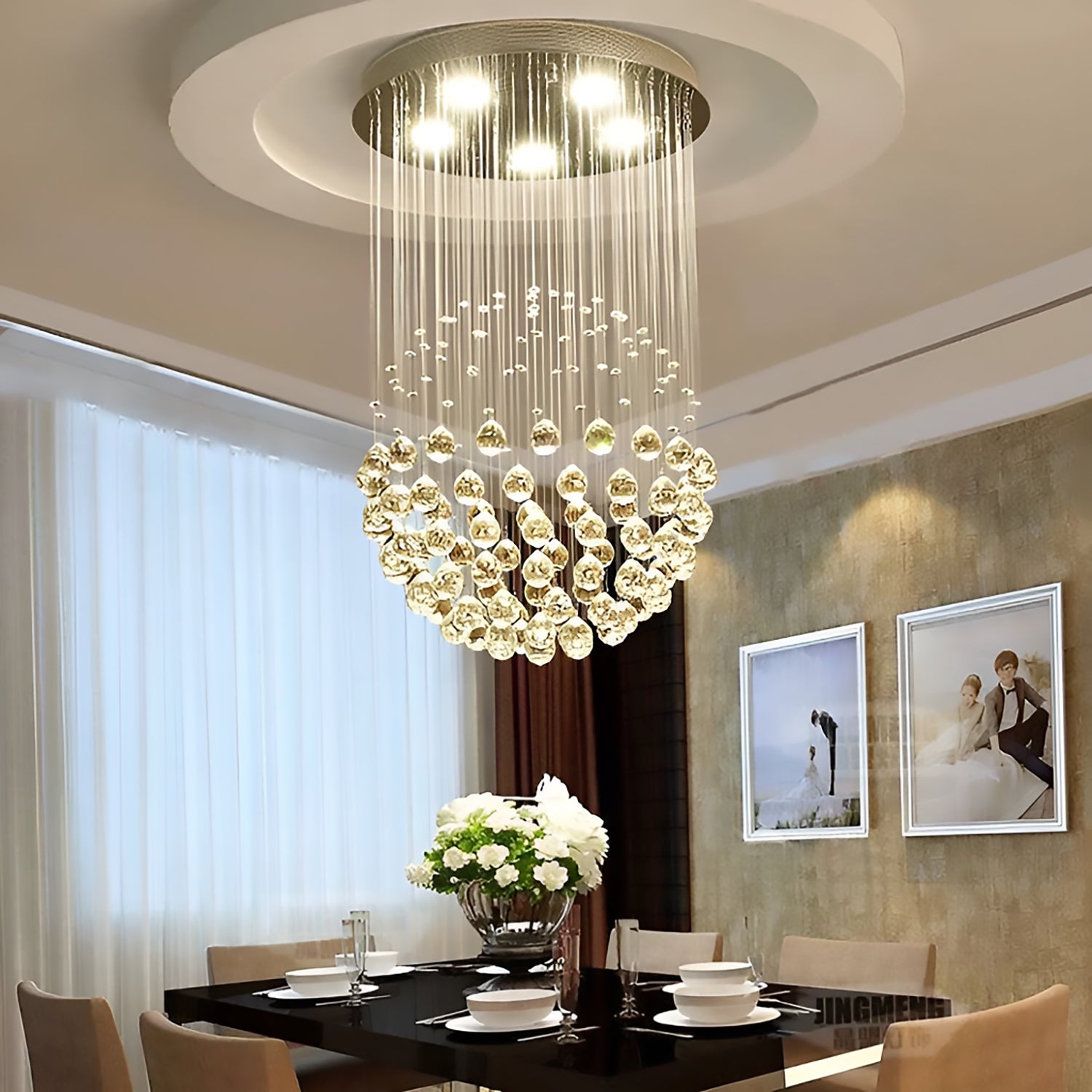 Modern crystal chandelier lighting ceiling shop dining room living room chandeliers c