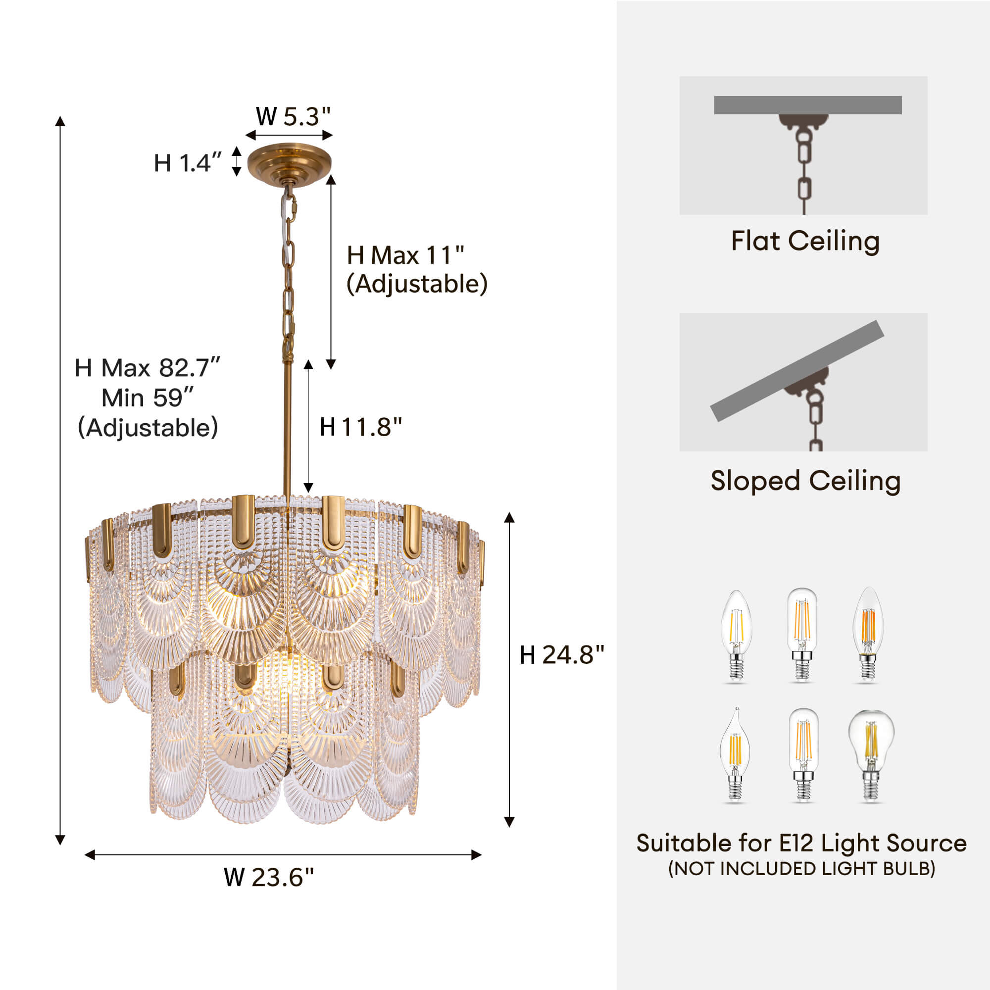 Tessara Elegance Gold Crystal Chandelier