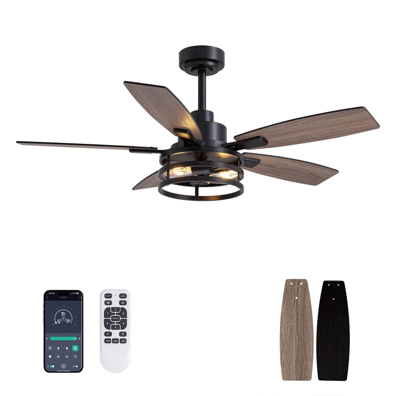 vintara-46-farmhouse-rustic-black-cage-ceiling-fan-with-lights-remote-for-bedroom-living-room-main-1