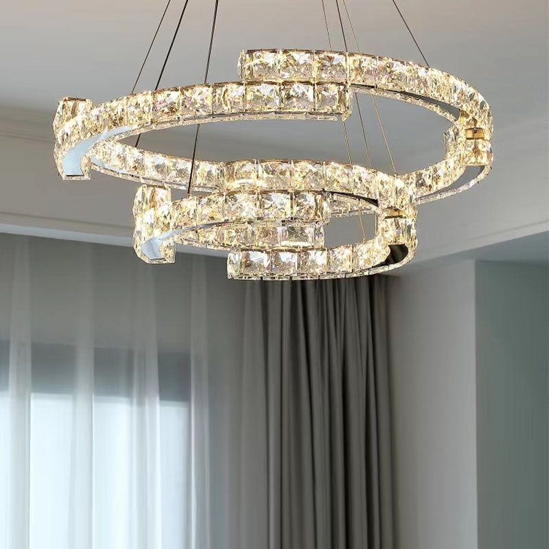 Crystal Ring Chandelier - Multi Ring Choice - Sofary Lighting