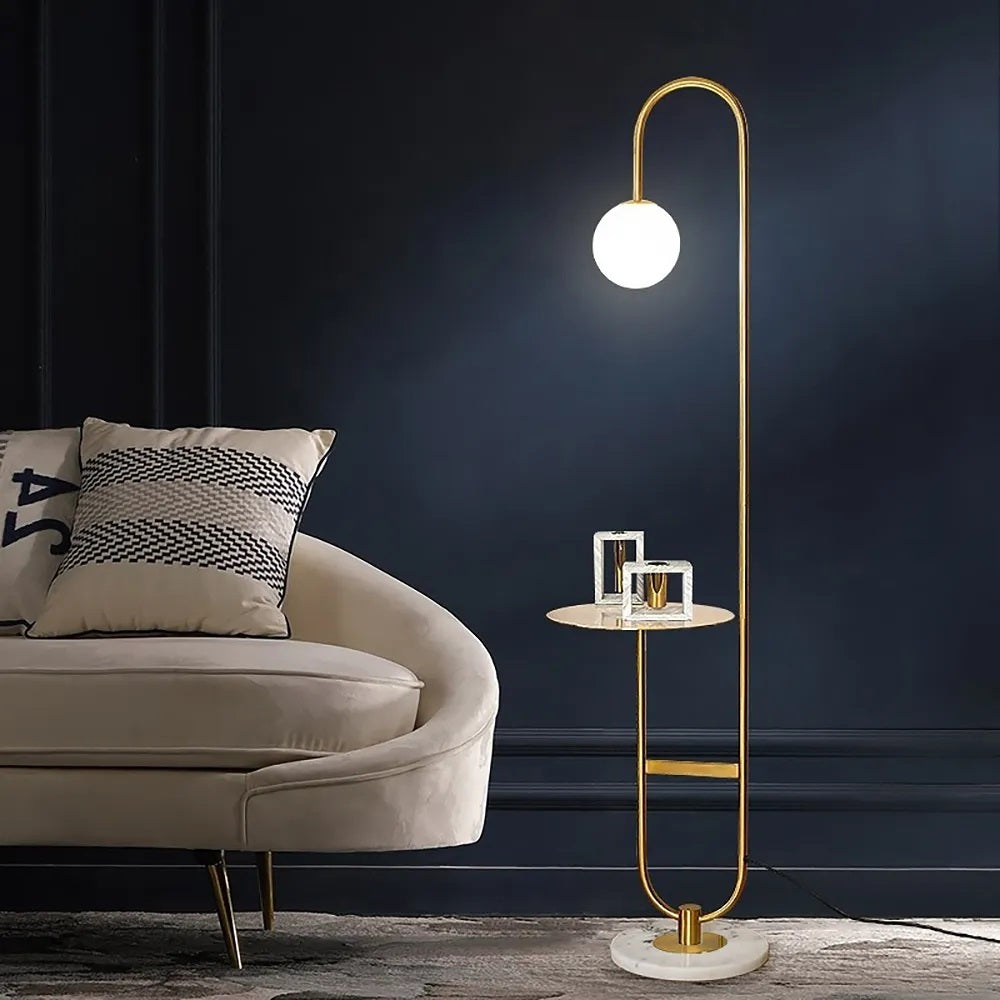 Modern Arc Floor Lamp, Dimmable LED Standing Lamp with Remote