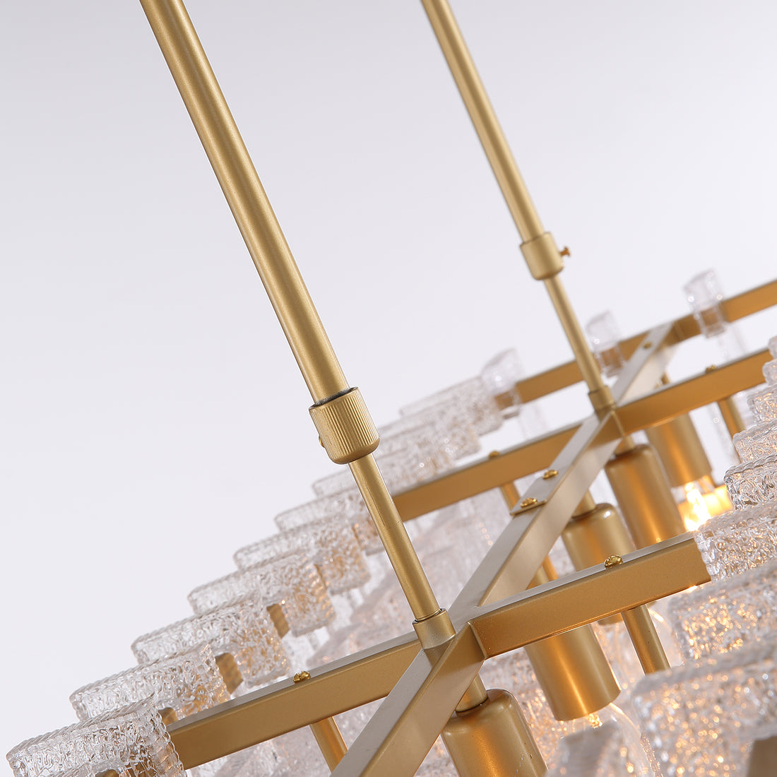 Gold Modern Rectangular Crystal Chandelier for Dining Room | Sofary ...