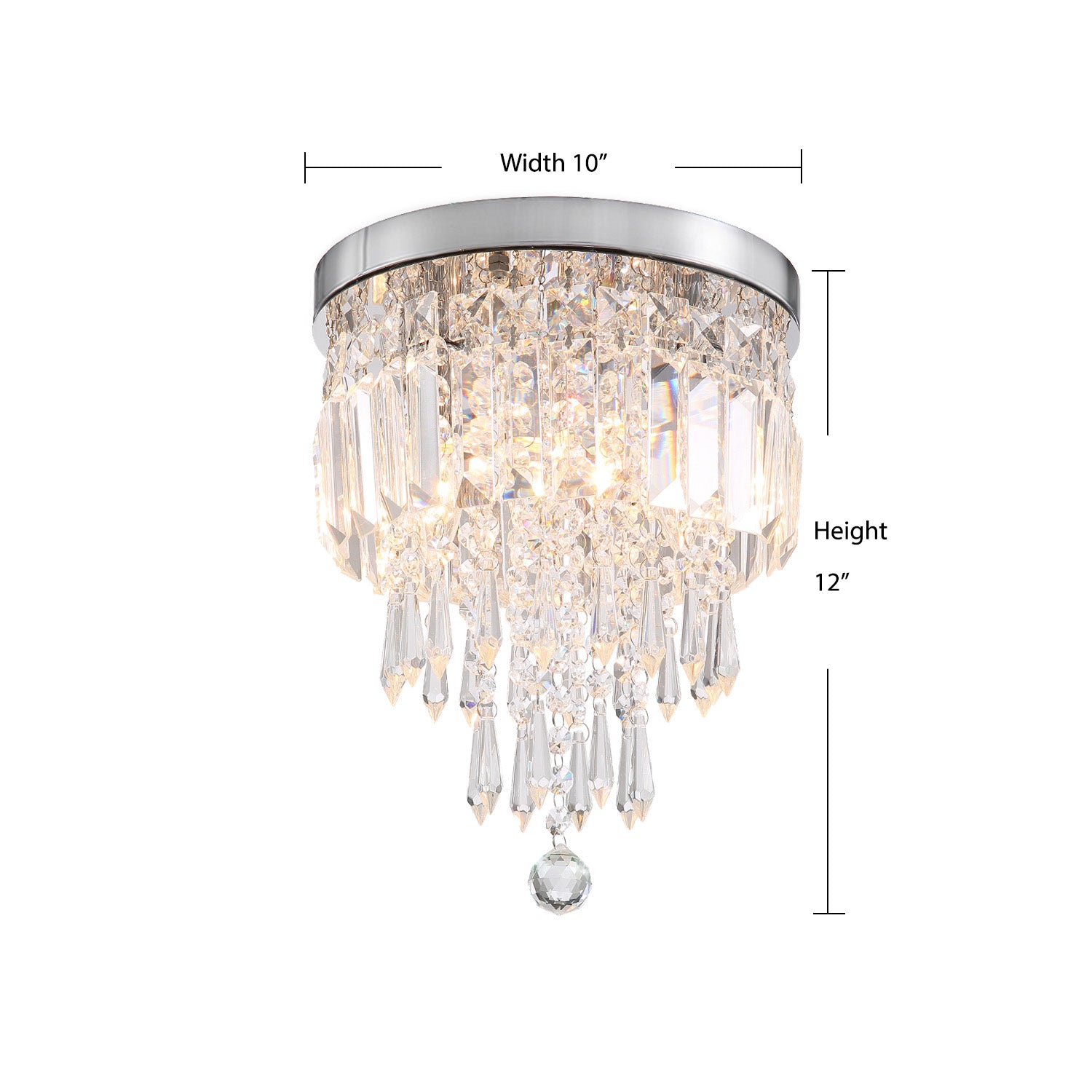 Modern Flush Mount Mini Crystal Chandelier - Ceiling Light