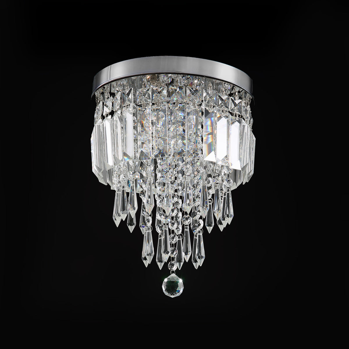 Modern Flush Mount Mini Crystal Chandelier - Ceiling Light | Sofary