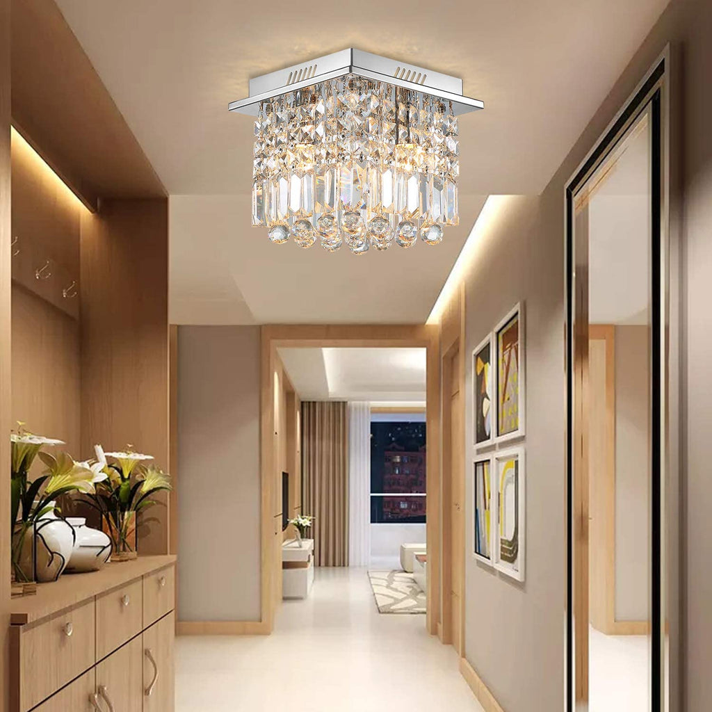 Little Square Hallway Crystal Chandelier - Small Ceiling Lights | Sofary