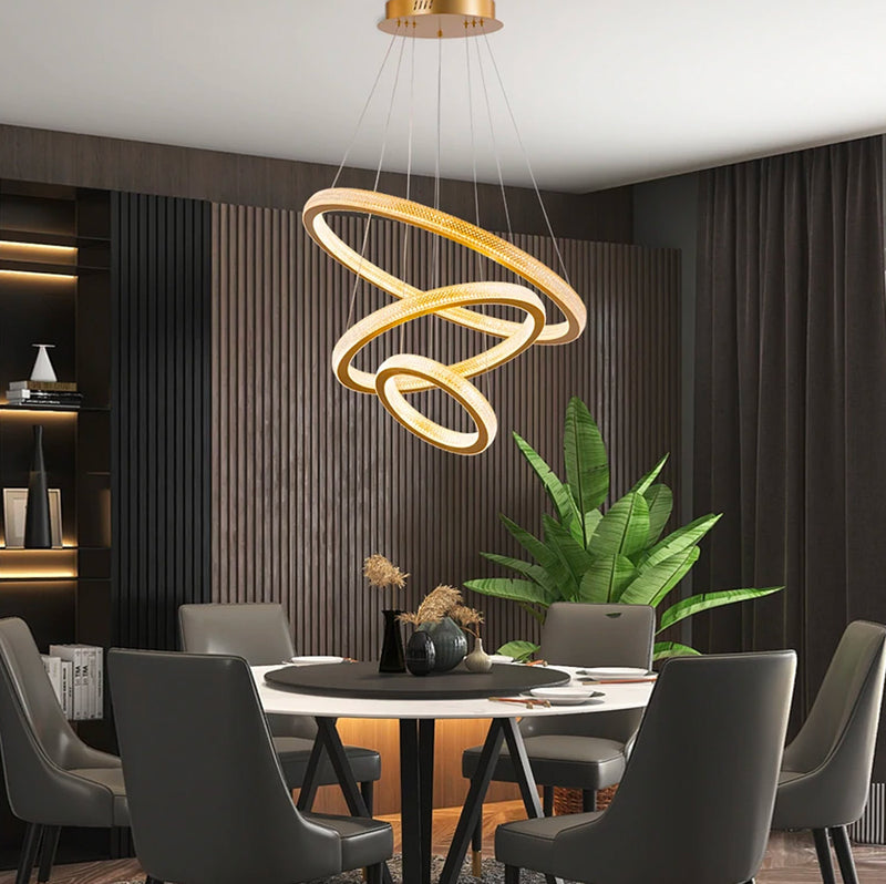 Three Rings Gold LED Chandelier | Sofary